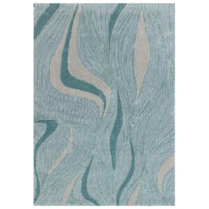 Gaydos Hand-Tufted Teal Area Rug