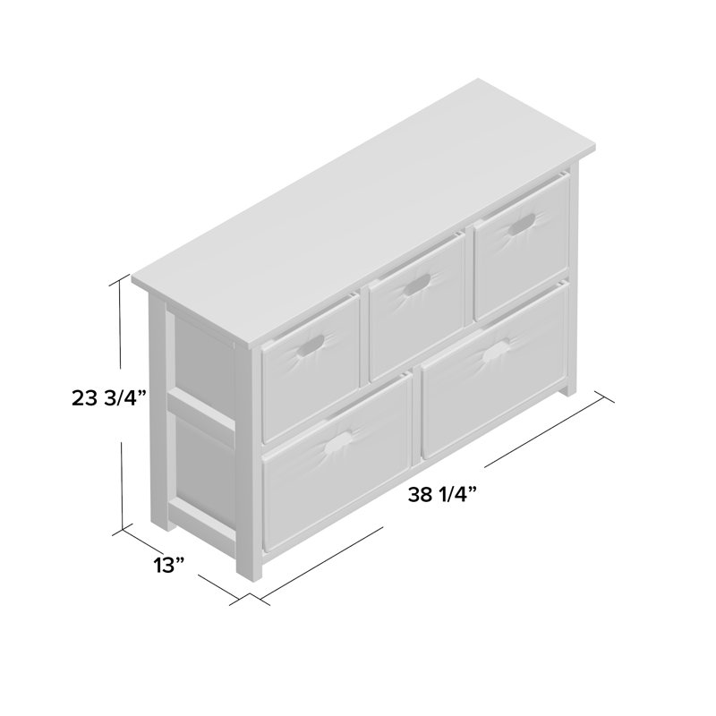 Andover Mills Anna 5 Folding Fabric Basket Storage Unit & Reviews Wayfair