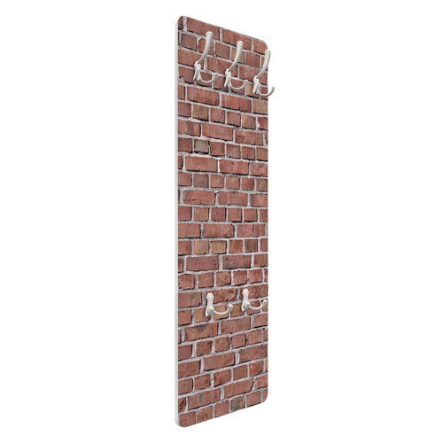 Red Brick Wallpaper Wall Mounted Coat Rack Symple Stuff