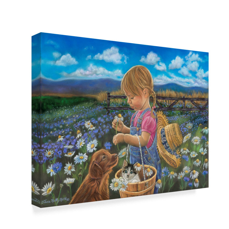 Harriet Bee Country Girl Oil Painting Print On Wrapped Canvas