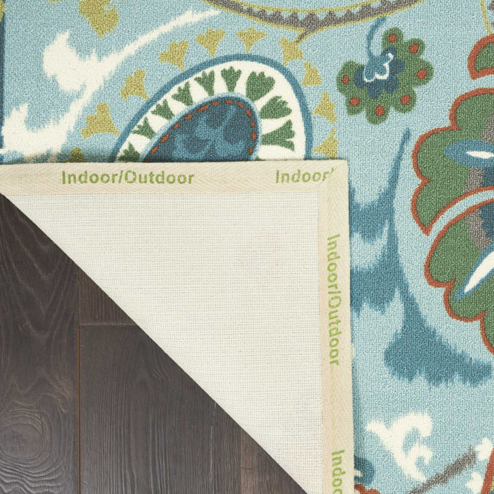 Winston Porter Adrius Paisley Light Blue Indoor Outdoor Area Rug Winston Porter Adrius Paisley Light
