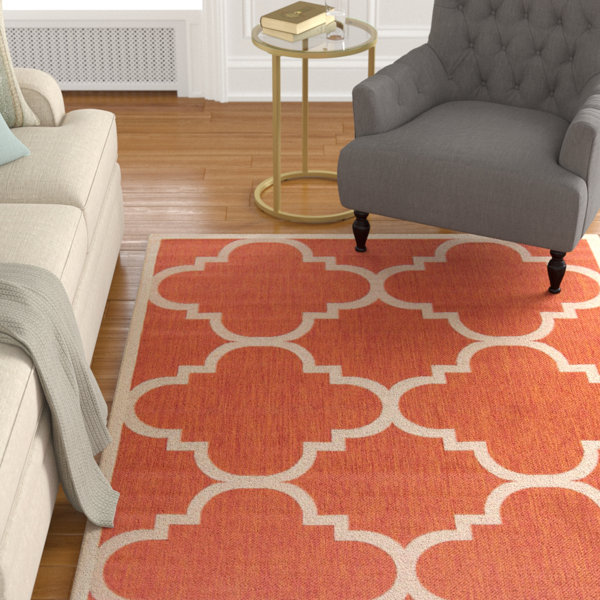Octavius Natural/Terracotta Outdoor Area Rug by Charlton Home