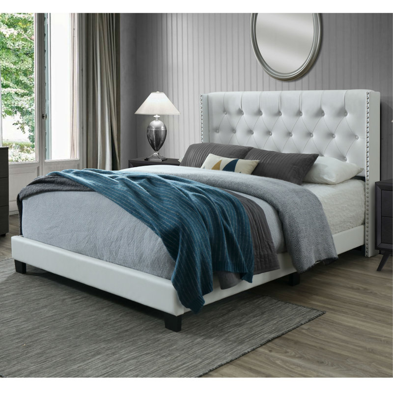 Willa Arlo Interiors Nadine Queen Tufted Upholstered Low Profile Standard Bed Reviews Wayfair Nadine Queen Tufted Upholstered