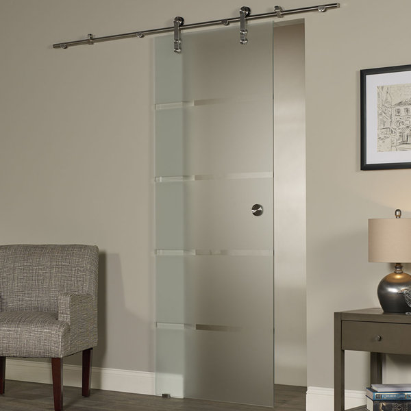 New Vision Contour Glass Interior Barn Door by LTL Barn Doors