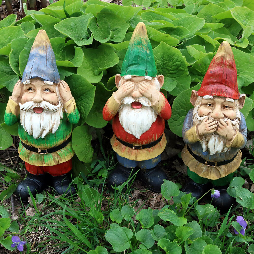 August Grove Sharbono Gnomes Wise Hear No Evil See No Evil Speak