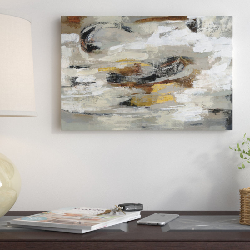East Urban Home Neutral Gray Abstract Painting Print On