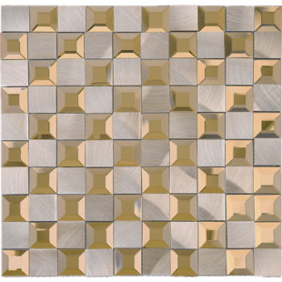 Mirrored Tile You Ll Love Wayfair 1 X Mixed Material Tile In Gold Gray