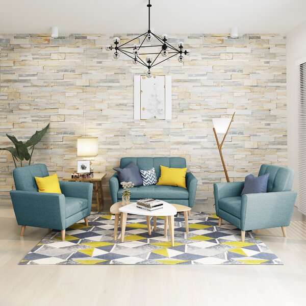Cavitt Mid Century 3 Piece Living Room Set By George Oliver