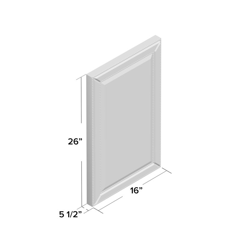 Weslaco Beaded Recessed Framed 1 Door Medicine Cabinet With 3