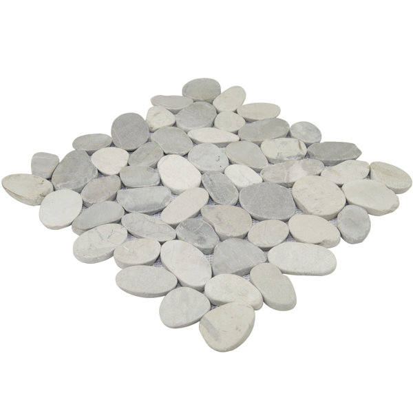 Sliced Natural Stone Mosaic Tile in Gray by Pebble Tile