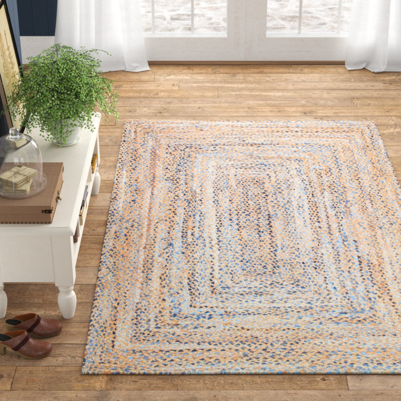 Brigid Hand Braided Cotton Blue Area Rug Reviews Birch Lane Hand Braided Cotton Blue Area Rug