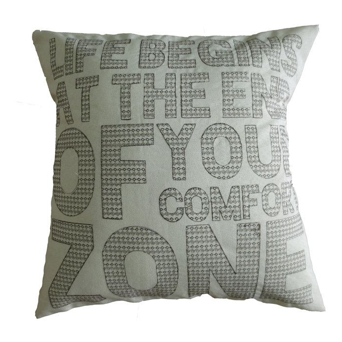 Winston Porter Lindy Decorative Embroidered Print Burlap Pillow