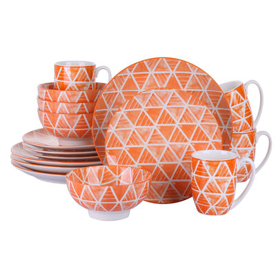 Porcelain 16 Piece Dinnerware Set, Service for 4 Malacasa
