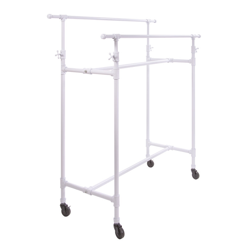 Rebrilliant Auburn 60 W Adjustable Double Bar Box Clothes And Garment Rack Reviews Wayfair