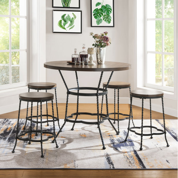 Carbon 5 Piece Pub Table Set By Fleur De Lis Living 2019 Coupon