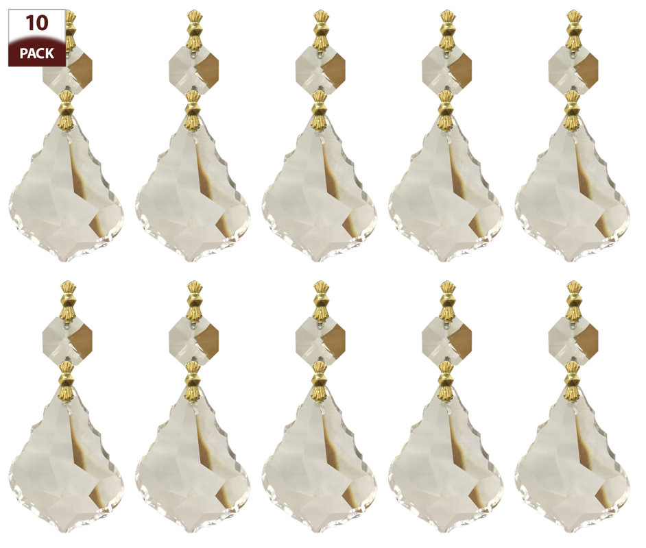 RoyalDesigns 10 Pack Chandelier Replacement Crystal Prisms French Maple