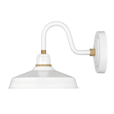 Windom Ridge 1 - Bulb Outdoor Barn Light Trent Austin Design® Fixture Finish: Gloss White, Size: 9.12