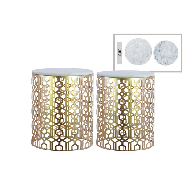 Everly Quinn Plympt Lattice Pattern Metal 2 Piece Nesting ...