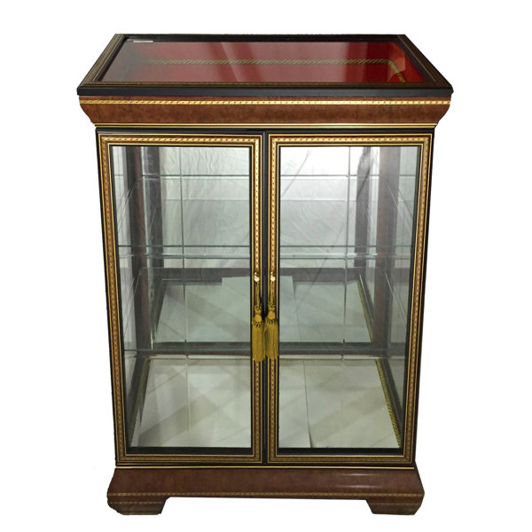 Scotto Fine Italian Wooden Double Door Curio Cabinet By Astoria Grand New