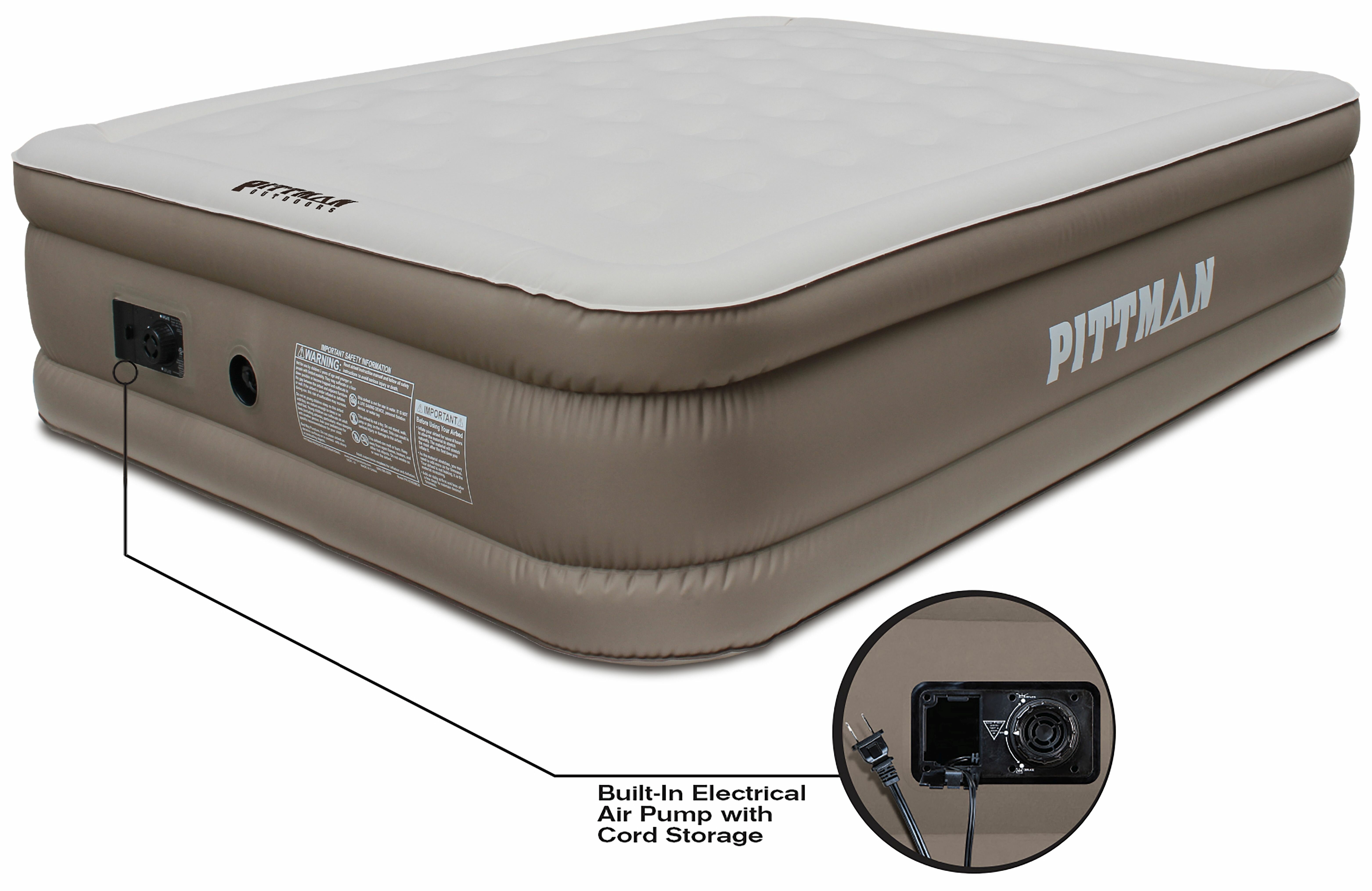 Queen Size Flocked Airbed Mattress With External Ac Air Pump Serta Raised 15 In Furniture Patterer Beds Mattresses