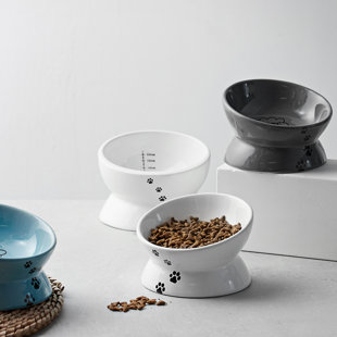 tall cat food stand