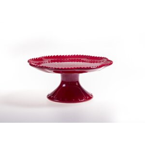 Luster Ceramic Bead Rimmed Cake Stand