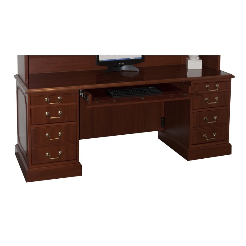 Charlton Home Seavey Executive Desk With 3 Right 3 Left Drawers