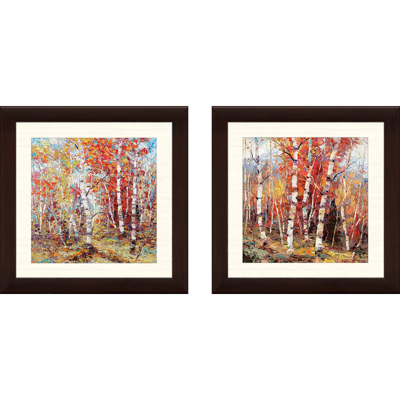 Alcott Hill Birch Colors 3 2 Piece Framed Acrylic Painting Print