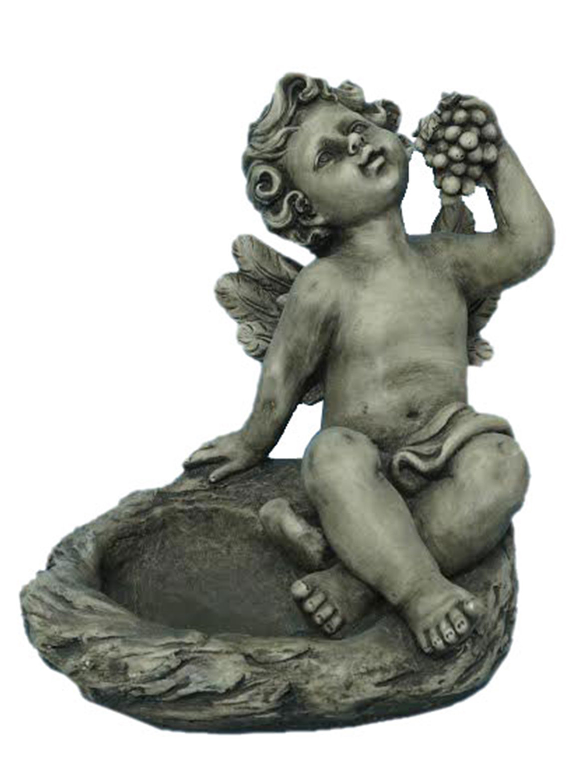 Hi Line Gift Ltd Angel With Grapes Decorative Tray Bird Feeder