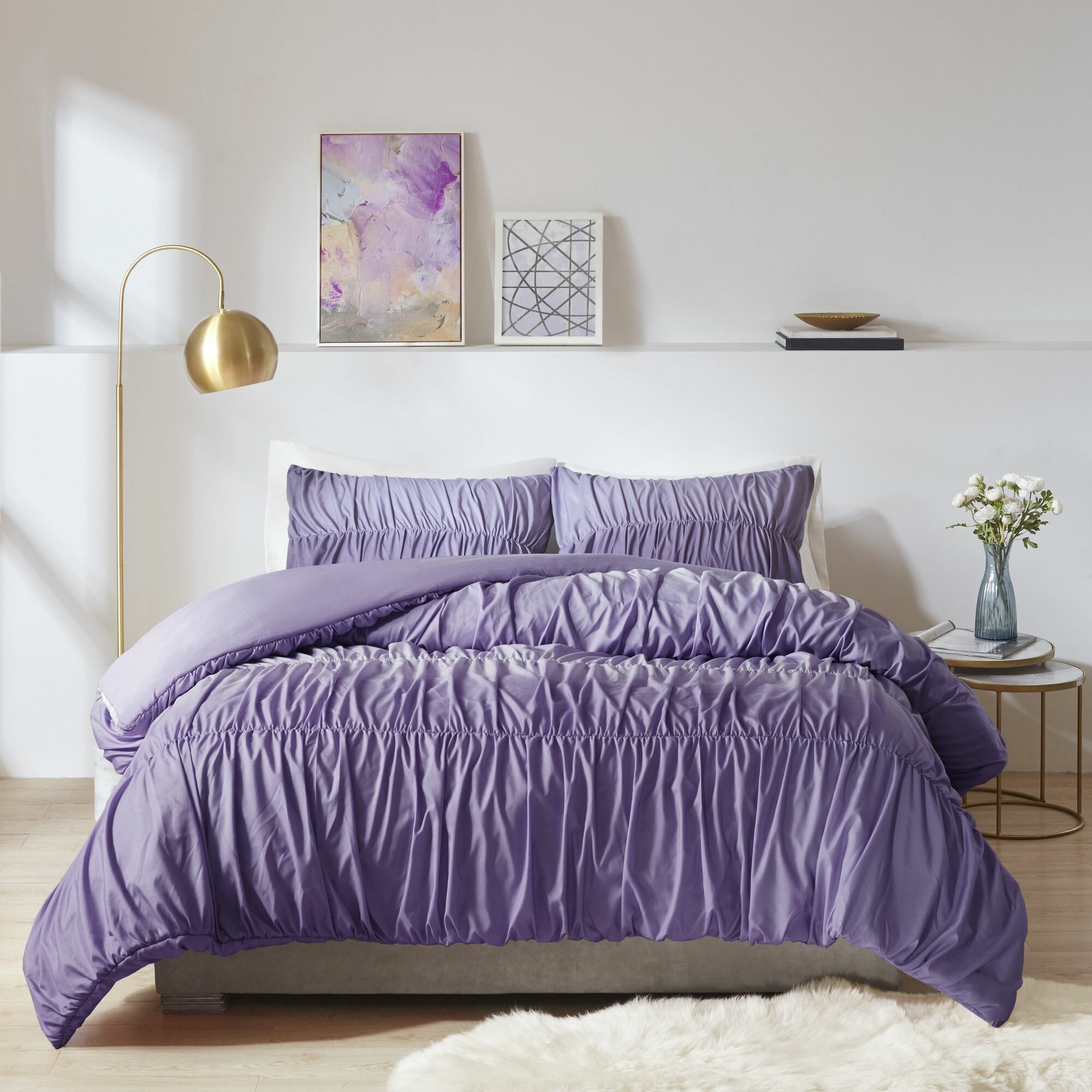 House Of Hampton Nutter Ombre And Ruched Duvet Cover Set Reviews
