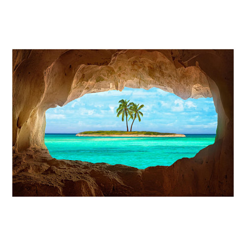 View into Paradise 1.9m x 2.88m Textured Matte Peel & Stick Wall Mural East Urban Home