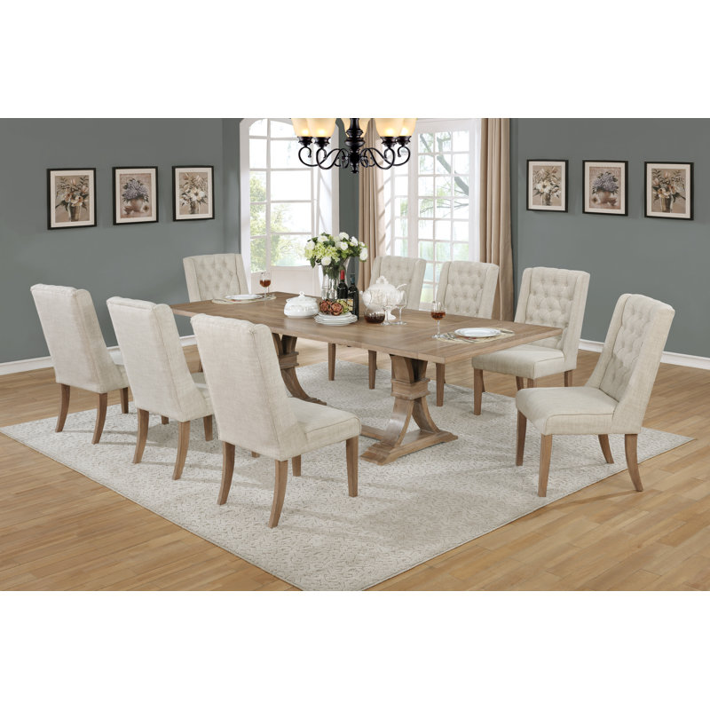 Gracie Oaks Denville 9 Piece Dining Set Reviews Wayfair Denville 9 Piece Dining Set