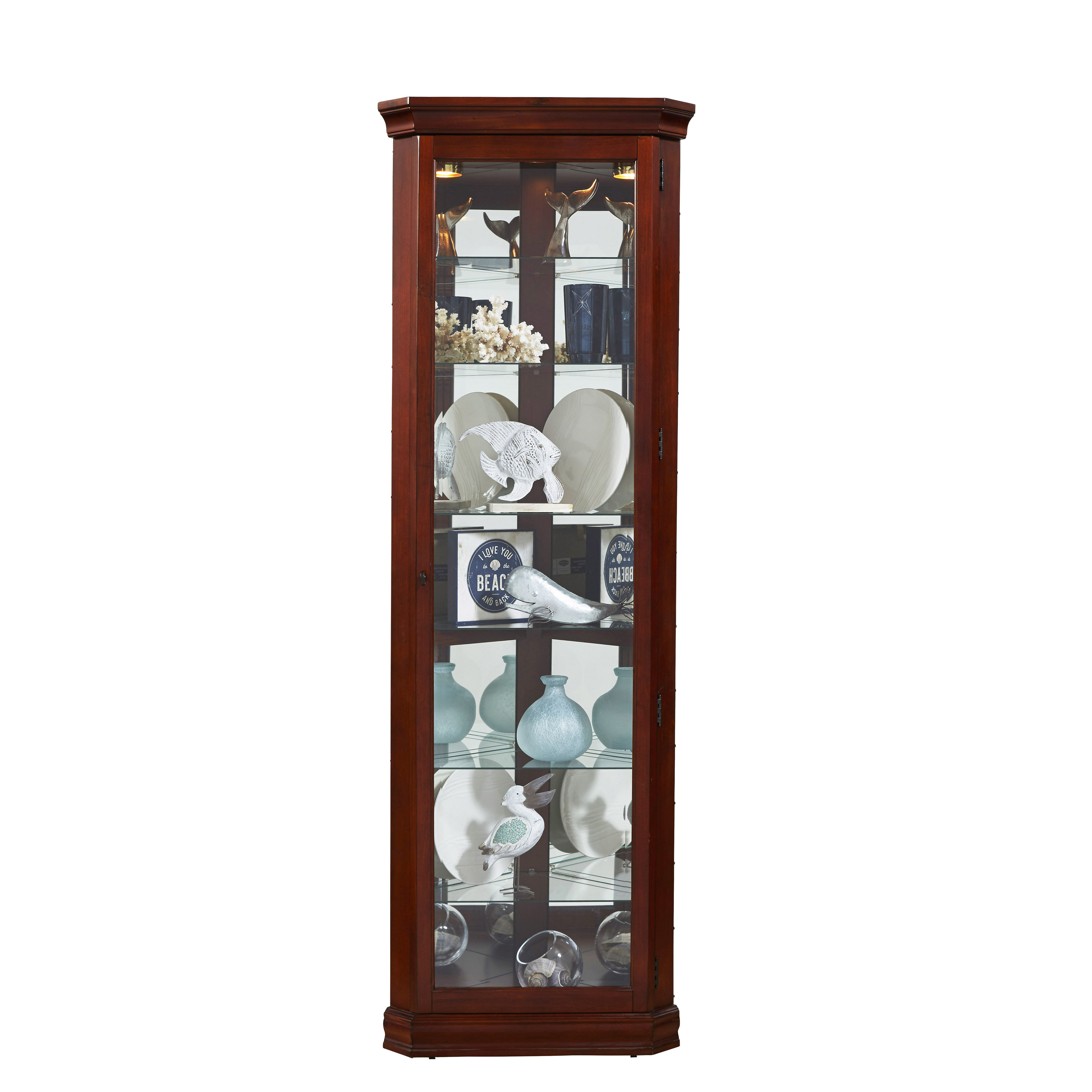 Nancy Lighted Corner Curio Cabinet Reviews Birch Lane