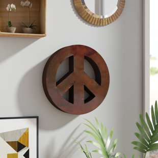 Wall Sculptures Home Decor Metal Peace Sign Wall Decor Art 12