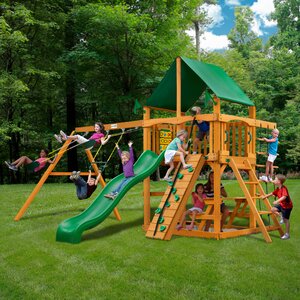 Chateau II with Amber Posts and Canopy Cedar Swing Set