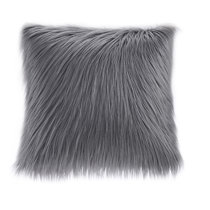 grey fur pillow
