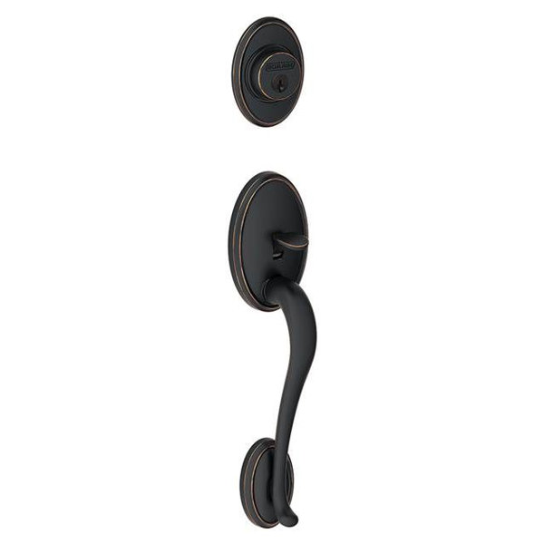 F Series Wakefield Double Cylinder Handleset with Accent Lever by Schlage