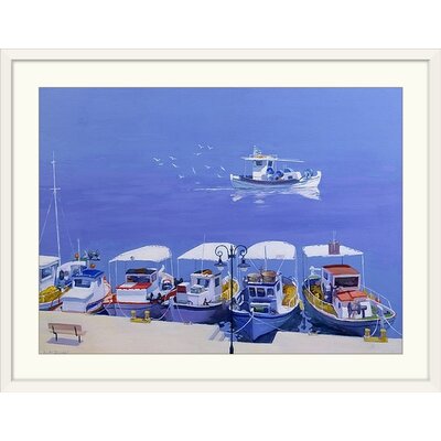 'Greek Fishing Boats' by William Ireland Painting Print Great Big Canvas Size: 35