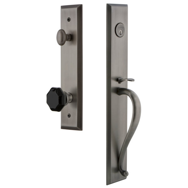5th Avenue Single Cylinder Handleset with S Grip and Lyon Knob by Grandeur