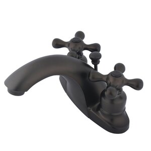 Centerset Bathroom Faucet with Double Cross Handles