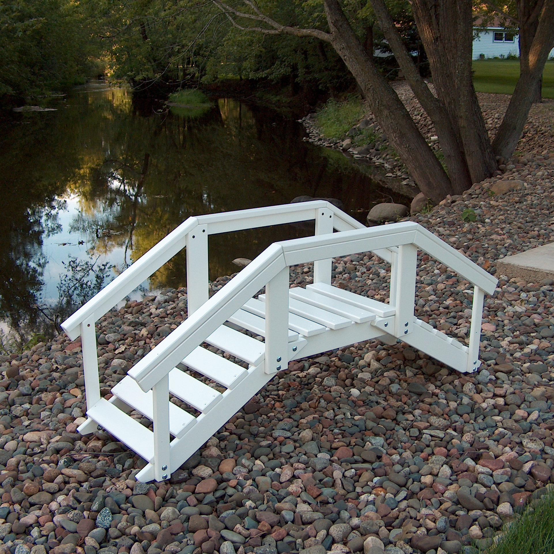 Prairie Leisure Design Decorative Garden Bridge with Posts and Rails