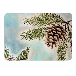 Pinecones and Sky by Christen Treat Bath Mat
