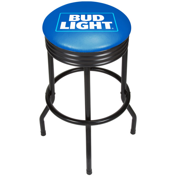 Bud Light Ribbed 28.5 Swivel Bar Stool by Trademark Global