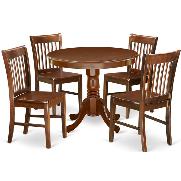 Delois 5 Piece Solid Wood Dining Set by Alcott Hill Alcott Hill