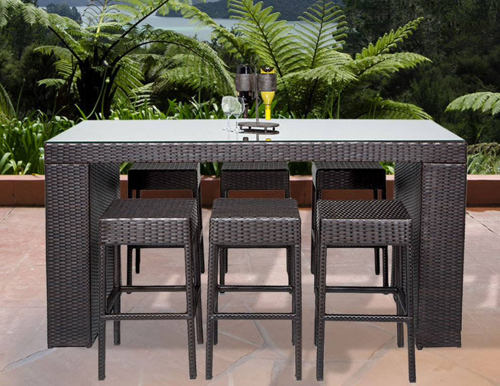 Tk Clics Napa 7 Piece Bar Height Dining Set Reviews Wayfair Napa 7 Piece Bar Height Dining Set