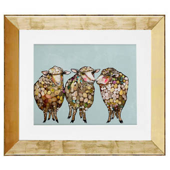 Greenbox Art 3 Woolly Sheep By Eli Halpin Framed Painting Print