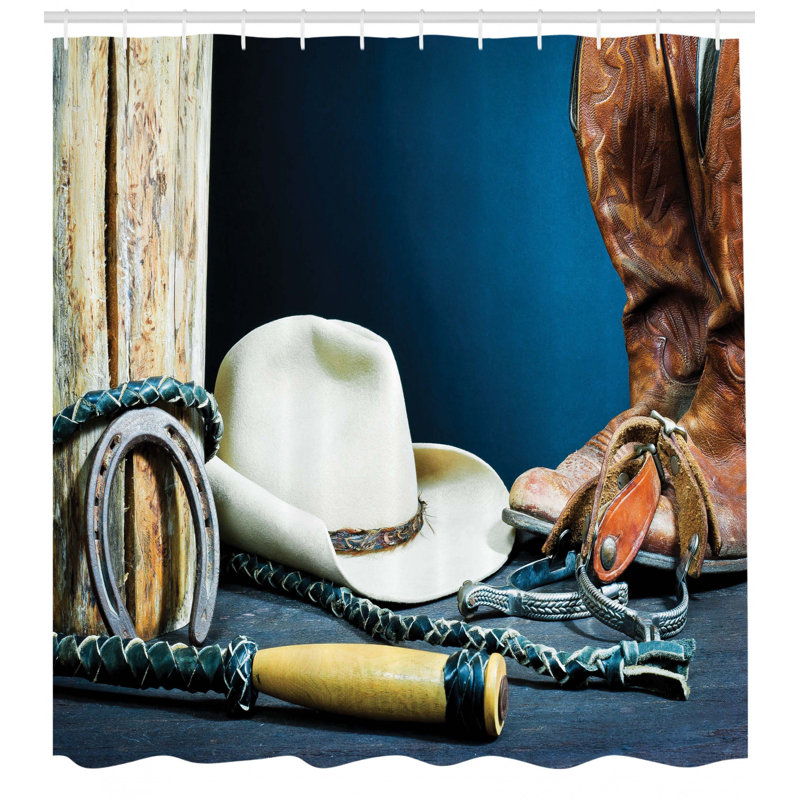 East Urban Home Western Equestrian Backdrop With Antique Horseshoe