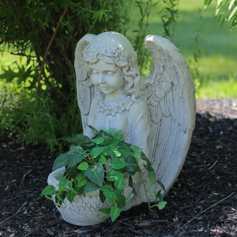 Winston Porter Schunemunk Angel Bust Outdoor Garden Planter Statue ...