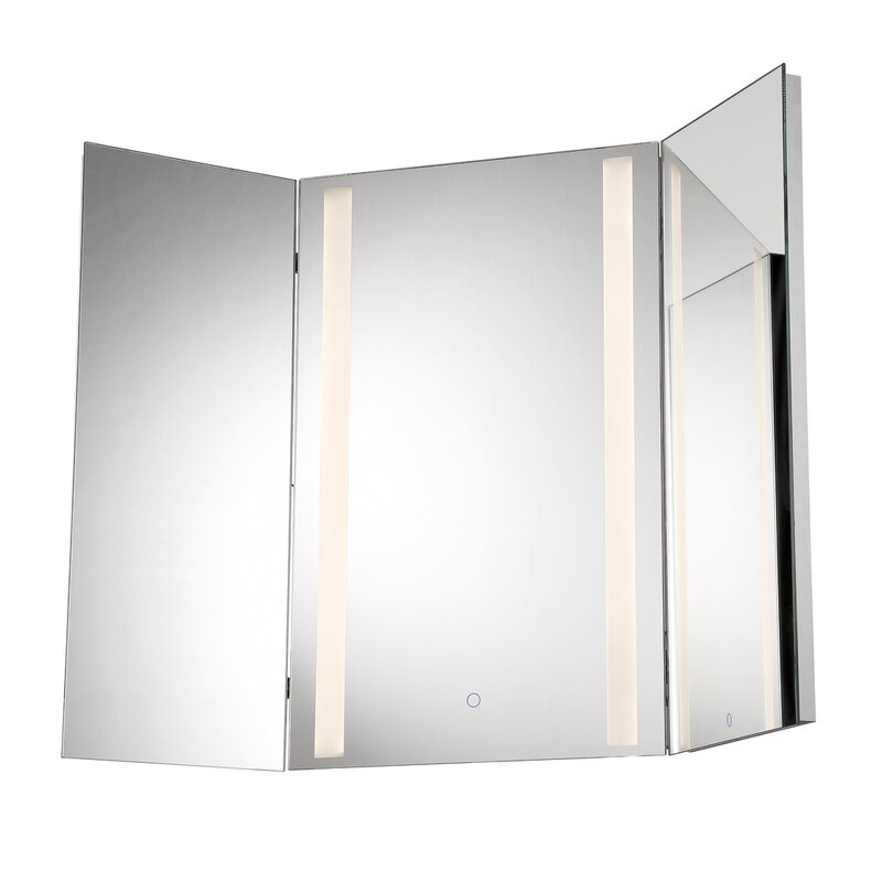 Orren Ellis Stoltenberg Tri Fold Led Lighted Bathroom Vanity