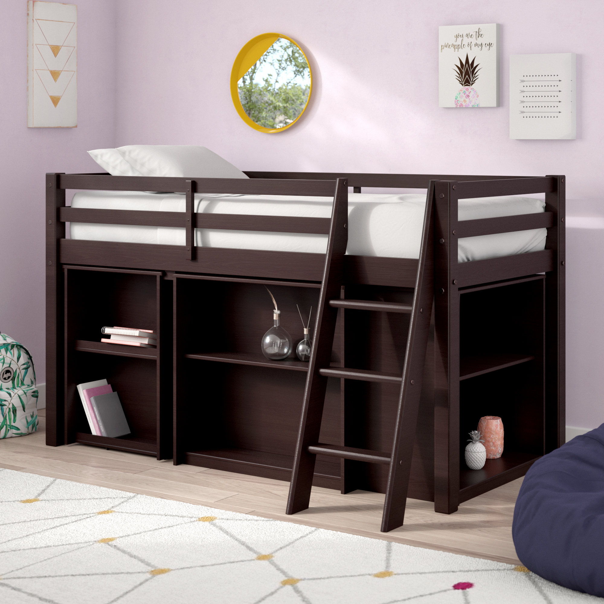 cheap low loft bed